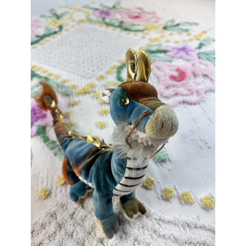 Ty Beanie Babies Zodiac Collection Dragon Plush Blue Green Gold 2000 With Tags